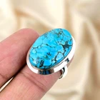 925 Sterling Silver Ring Turquoise Gemstone Ring Silver Statement Ring