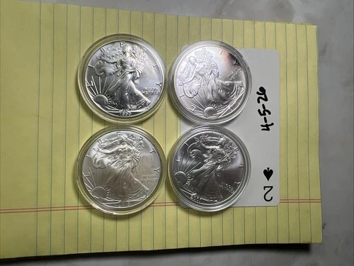 American Silver Eagle 1 oz Fine Silver Round Lot Of 4