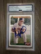 Manny Ramirez signed 1992 Upper Deck RC Autograph Beckett Authentic BAS Indians