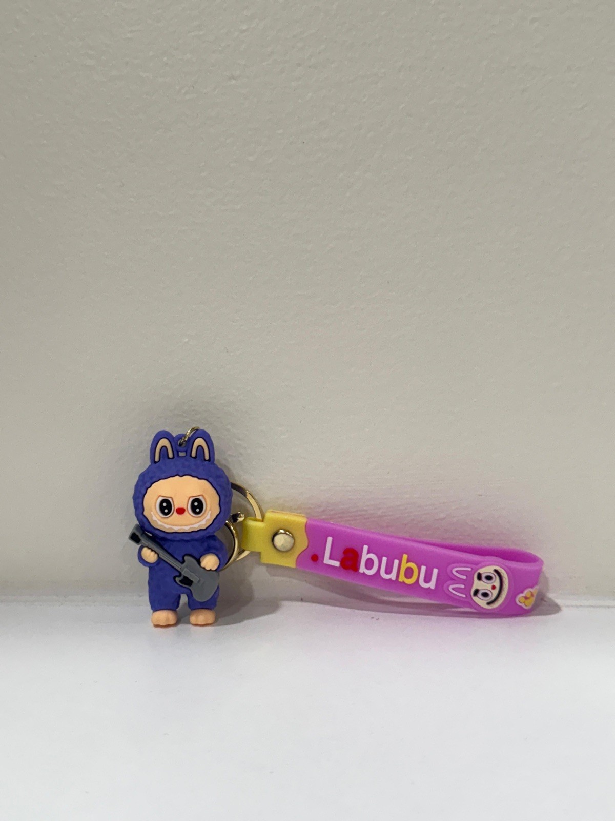 Labu.bu Keychain Set. Size 3” Cartoon Charm with Guitar Perfect For Purse/Keys.