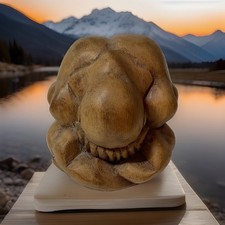 VINTAGE HAND CARVED WOODEN WEEPING BUDDHA ALSO KNOWN AS CRYING YOGI.