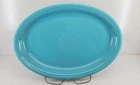 EXTRA large OVAL SERVING turkey PLATTER turquoise blue FIESTA 19 1/4" LARGE