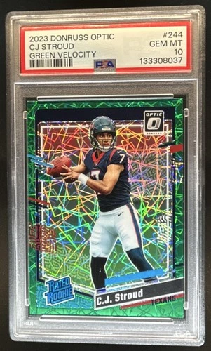 2023 Donruss Optic C.J. Stroud Green Velocity Prizm Rated Rookie #244 PSA 10