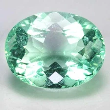 SUPERB NATURAL AQUA BLUISH GREEN COLOR BRAZILIAN FLUORITE 2.7 CT - OVAL CUT