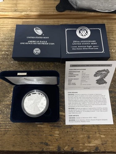 250th Anniversary U.S. Army American Eagle One Ounce Silver Proof Coin