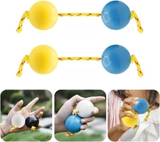 Aslatuas Rhythmic Ball Kashaka Instrument, Two Pair ABS Blue+Yellow 