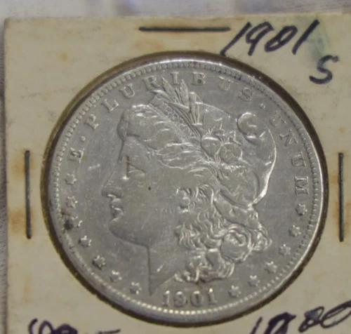 1901 S US Morgan Silver Dollar $1 VF (Cleaned)