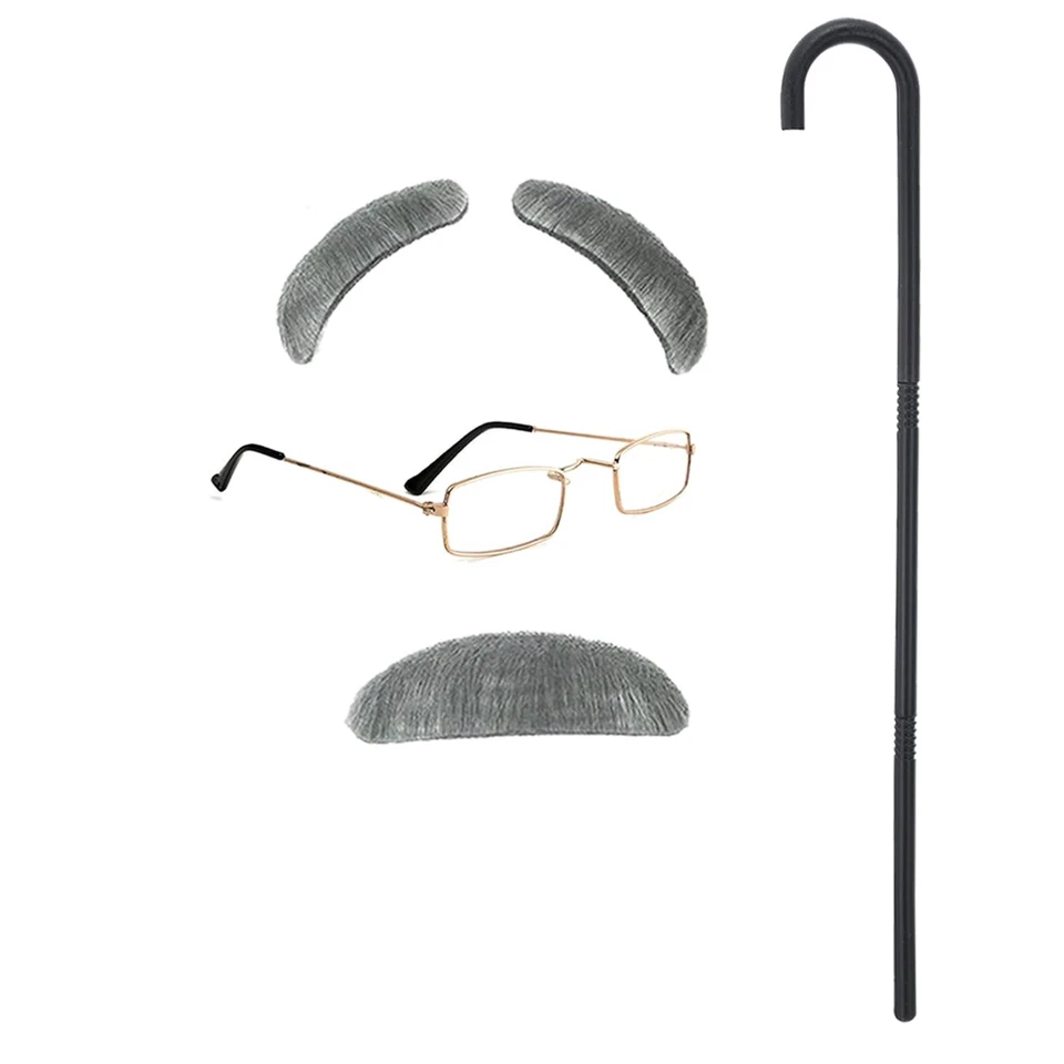 Disfraz de anciano para niño 100º día de escuela niños abuelo anciano chaleco con... Foto 4 de 4