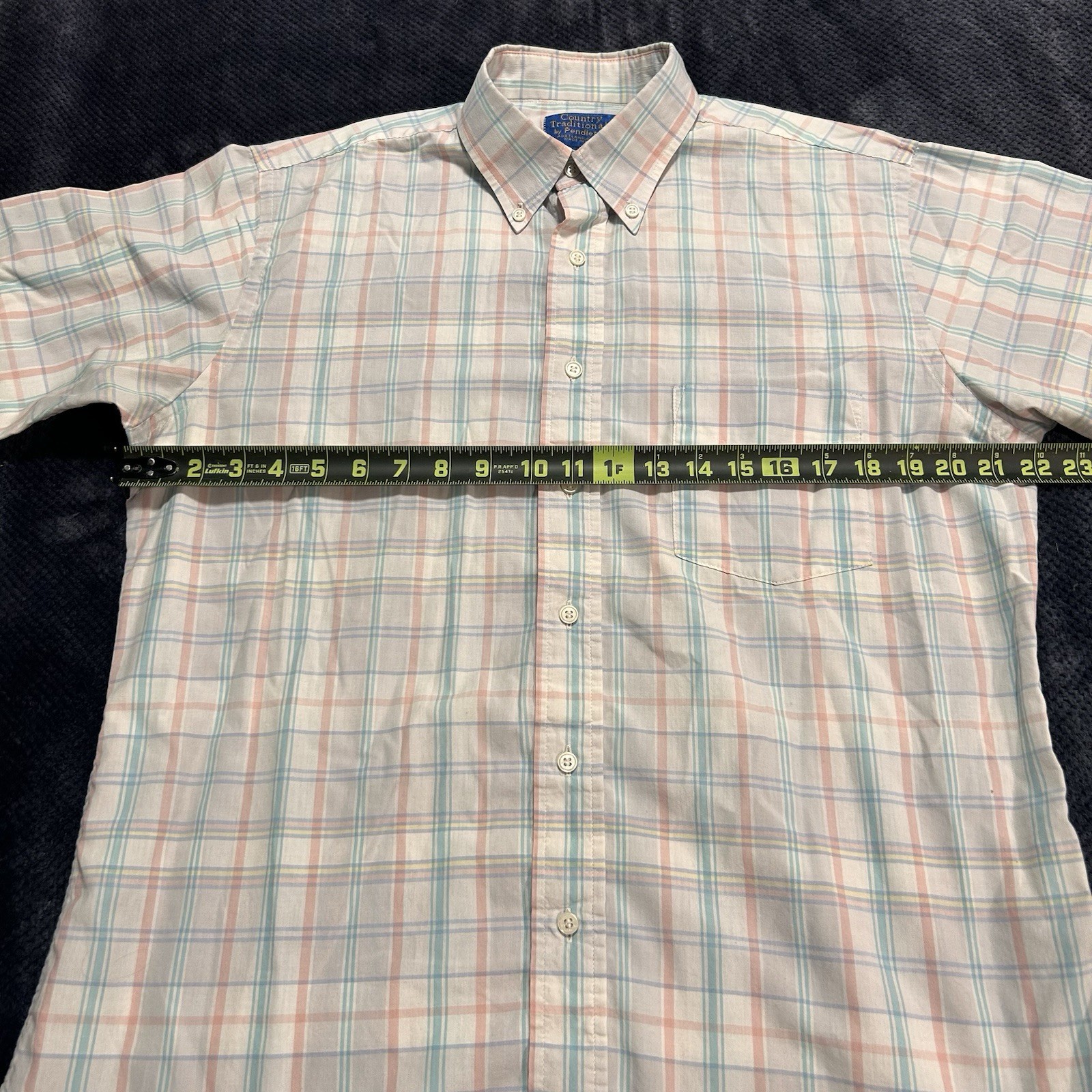 Pendleton Short Sleeve Multicolor Plaid Button Do… - image 5