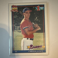 Topps 1991 Chipper Jones #333 Braves Rookie #1 Draft Pick Baseball Card