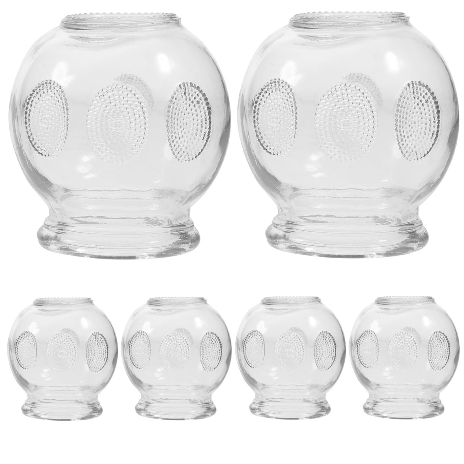Healifty 6Pcs Cupping Therapy Sets: Glass Fire Thick Glass Cupping Set Chines...