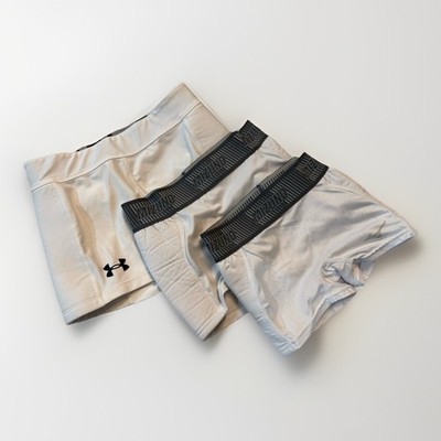 3 Mizuno Performance Under Armour Softball Sliding Shorts Girls Youth White L M