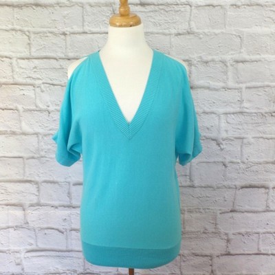 MICHAEL Michael Kors Blue Womens Size M Cold-Shoulder Sweater $90