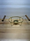 VINTAGE MID CENTURY CASSEROLE WARMER Pyrex Fire King Chaffing Dish MCM handles