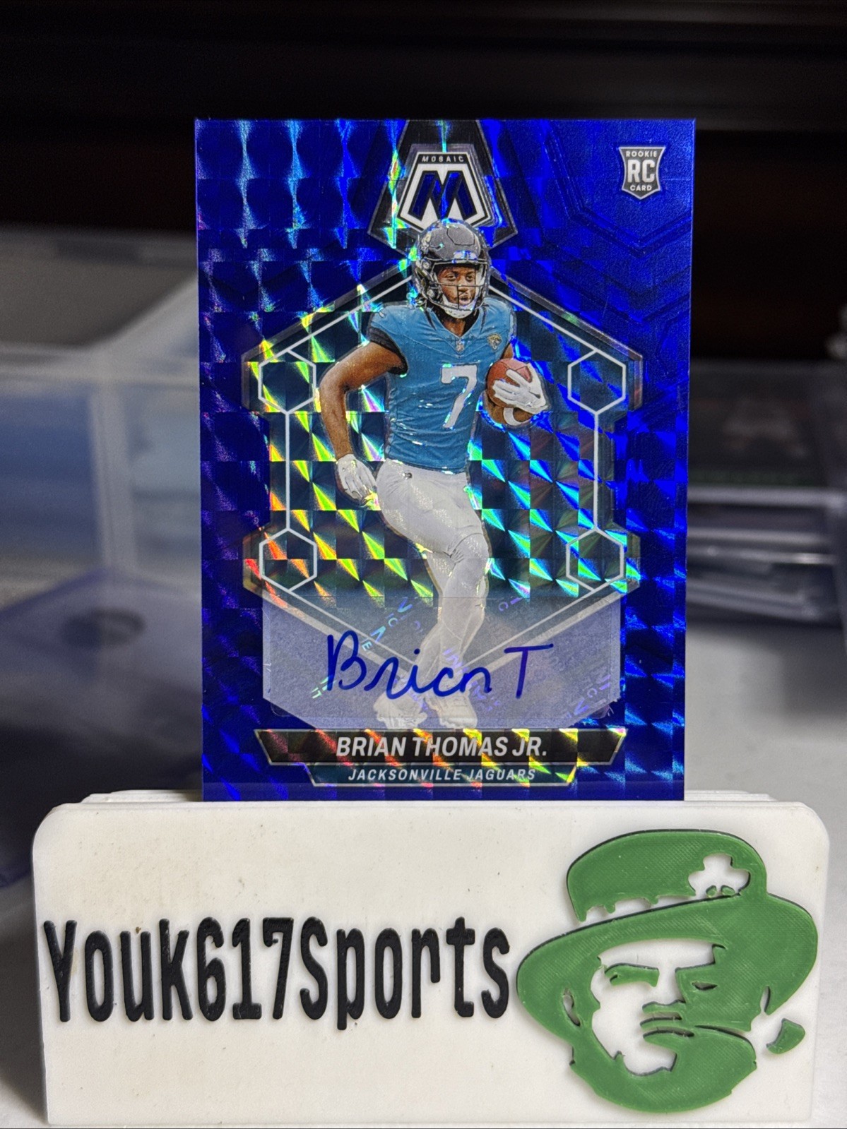 2024 Panini Mosaic - Brian Thomas Jr. Blue Prizm RC Rookie Auto /99 Jags