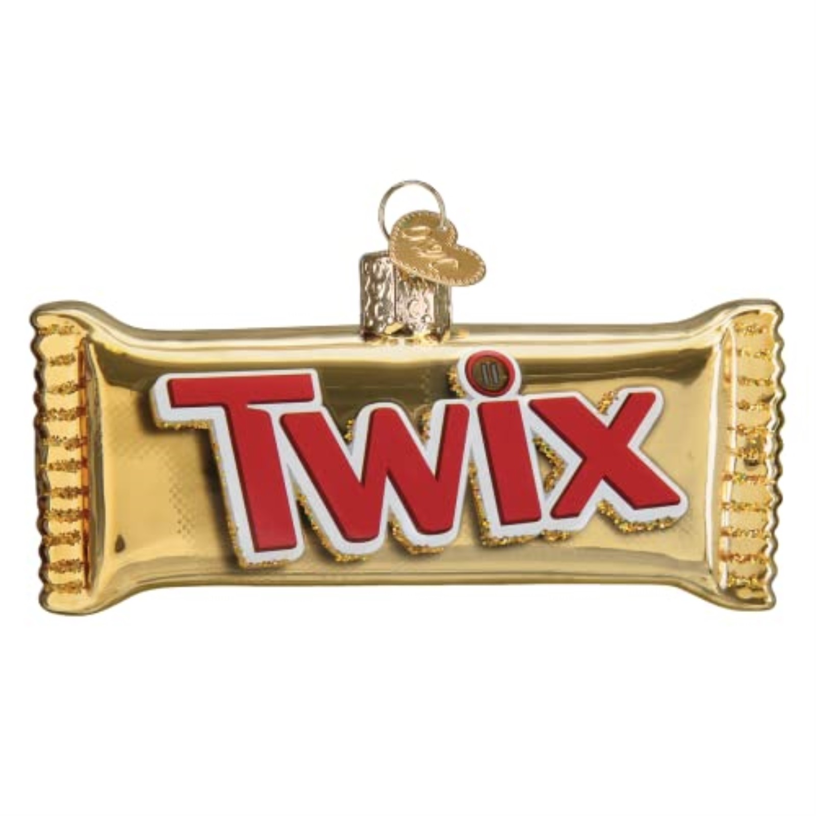 Old World Christmas Twix Candy Glass Ornament FREE BOX 4 inch Multicolor