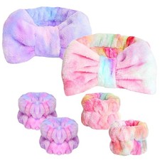 Spa Headband and Wristbands Set for Face Washing