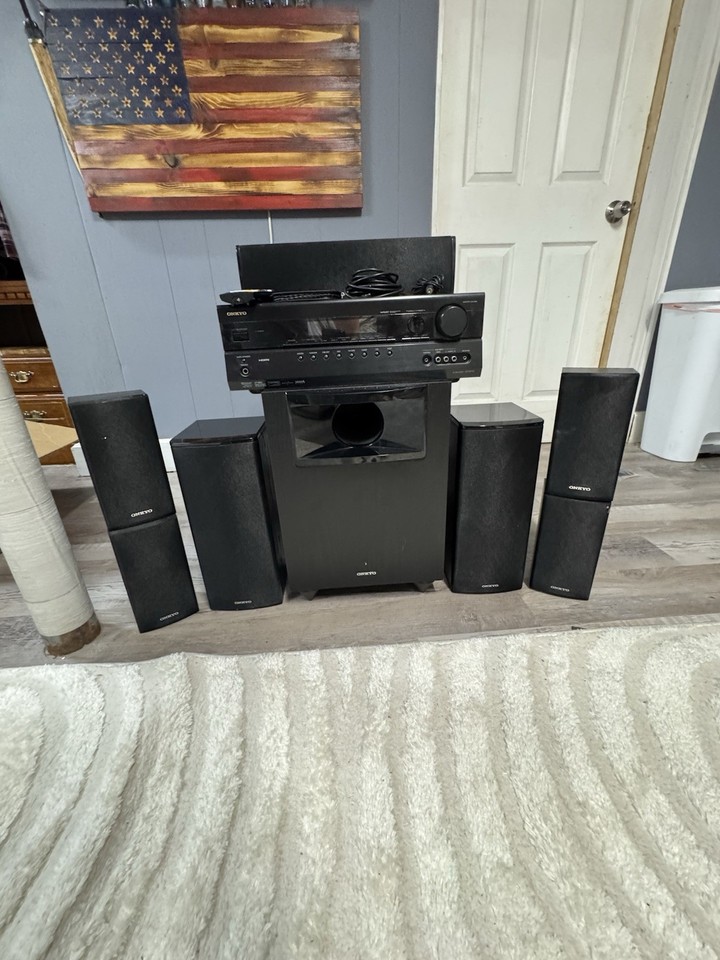 Onkyo 7.1 Surround Sound Home Theater System HT-R570 SKW-570 Speakers ...