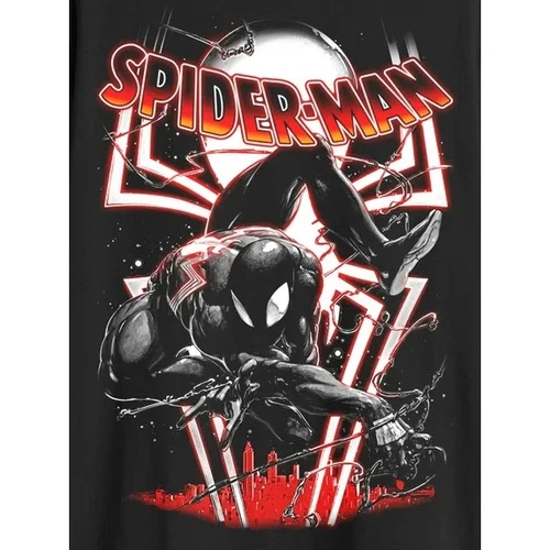 Spider-Man, Men's 2X 50-52 Graphic Crew Neck T-Shirt, Black Suit Swing Alt NEW - Picture 2 of 11