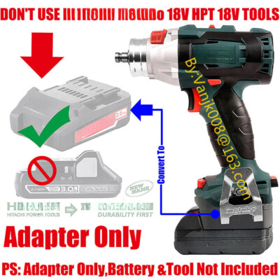1x for Metabo 18V SB18BL Drill Tool Adapter for Milwaukee M18 Li-Ion Battery