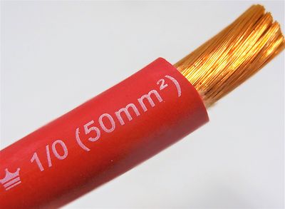 75' EXCELENE 1/0 AWG WELDING/BATTERY CABLE RED 600V MADE IN USA COPPER 