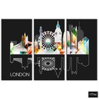London Geometric  City BOX FRAMED CANVAS ART Picture HDR 280gsm