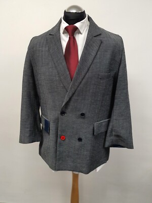 78 STICHE ANZUG JACKE/BLAZER INDIGO WOLLMISCHUNG GR 46S NEU MIT ETIKETT