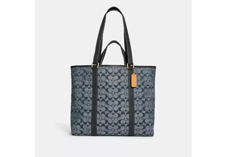Coach Hudson Double Handle Tote Bag In Signature Chambray MSRP