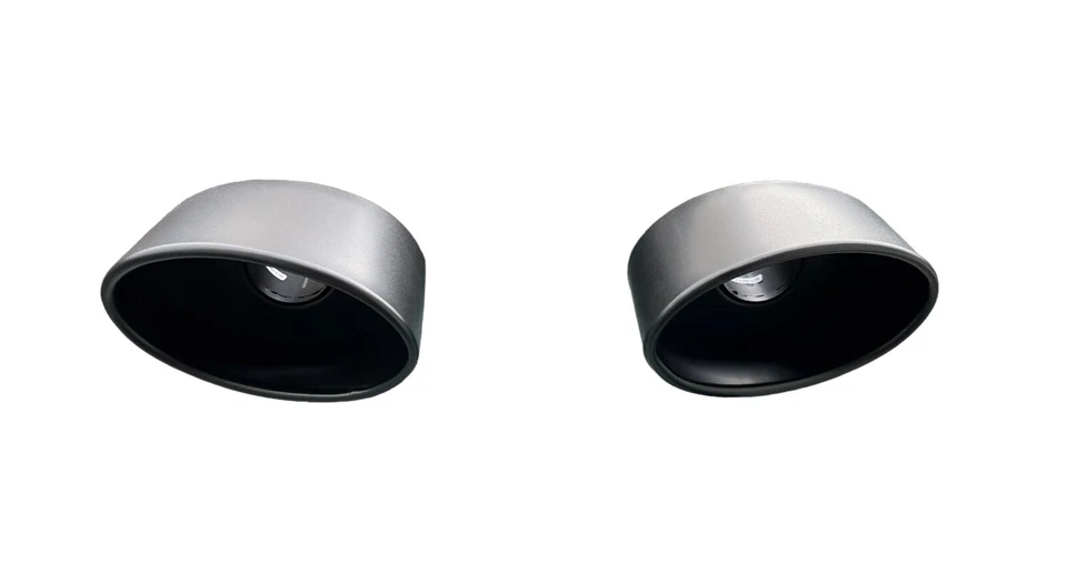 2x Endrohre Blenden oval schwarz 180x120mm Auspuff Edelstahl für 65mm Anschluß - Bild 2 von 4