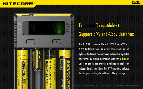 NITECORE New i4 smart battery charger IMR/Li-ion/Ni-MH/Ni-Cd - Picture 6 of 12