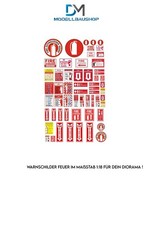 Cartelli segnaletica antincendio vigili del fuoco tuning 1:18 diorama modellismo realistico