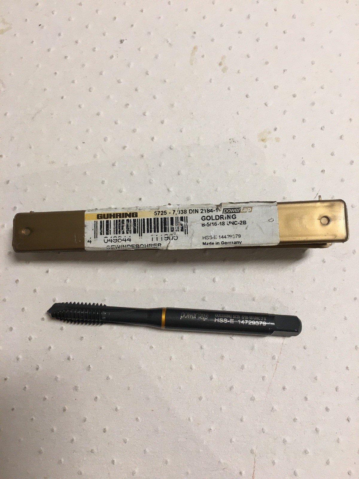 Guhring 5/1618unc Tap Gold Ring Power Tap Milling Turning Cnc Lathe