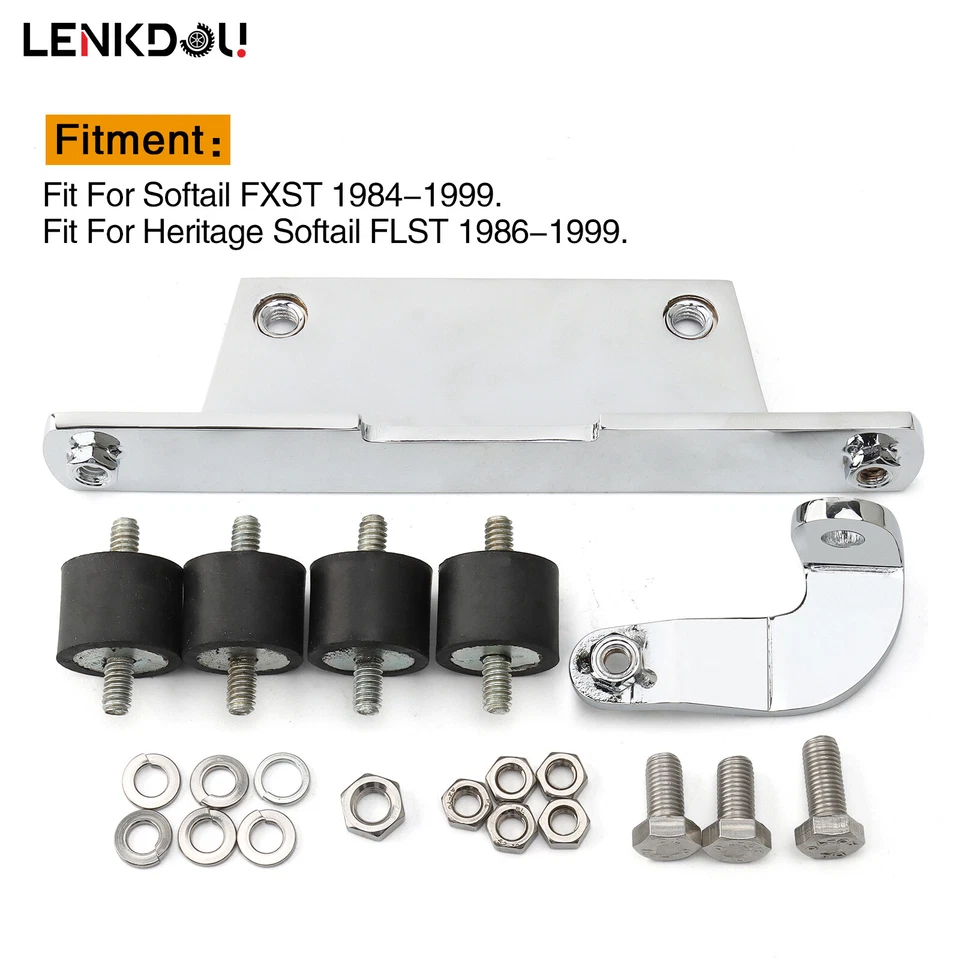 Kit de montaje de tanque de aceite delantero trasero cromado para Softail Harley FXST 84-99 FLST 86-99 Foto 3 de 4