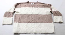 Olive + Oak Women's Plus Crewneck Colorblock Sweater BL1 Mocha Combo Size 2X