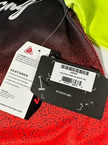 Answer Racing A22 Syncron Prism Youth XS Jersey/Red Hyper Acid - Picture 5 of 7