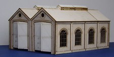 OO/4mm Modular engine shed with round windows  - LCC B 00-15