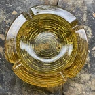 Vintage Harvest Gold Amber Soreno Anchor Hocking Textured Ashtray. Large. 6.25”
