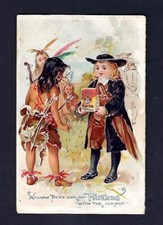 c1890 Stock Victorian Trade Card Friend's Oats, William Penn Making Friends
