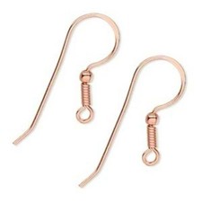 10 Fancy Large Solid Shiny India Copper Earwires Earring Findings