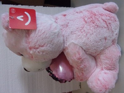 Aurora Sparkle Heart Bear - 11" Pink Plush Teddy Bear With Reversible Sequin Heart - View #6
