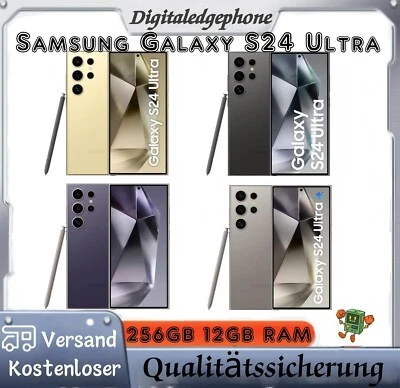 Neu Samsung Galaxy S24 Ultra (5G) Smartphone 12+256GB - Schwarz/Grau/Gelb/Lila
