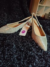 Women's Silver Elle Rhinestone Slingback Pointed Toe Pumps Size 5-1/2 A New Day
