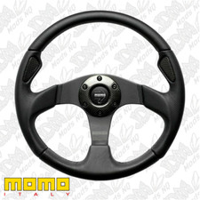 Genuine Momo Jet Black Leather 350mm Steering Wheel 11102915211l Genuine Momo Jet Black Leather 350mm Steering Wheel 11102915211l