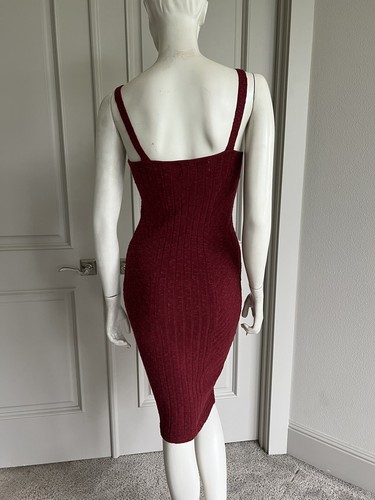 Free People Damen rotes schmales Strick-Midikleid mit Spaghettiträgern Gr. S neu ohne Etikett - Bild 6 von 6
