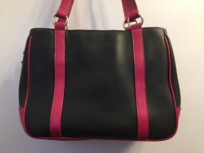 Y2K Black Faux Leather Pink Initial/Monogram 