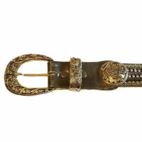 Sand Castle USA gold bronzed metallic belt 33” - Picture 4 of 7