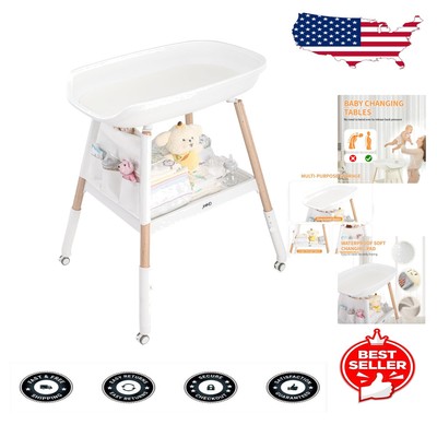 Lightweight and Safe Baby Changing Table with Ample Storage for Essential Needs