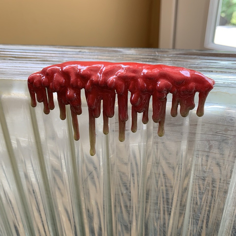 One of a Kind Handmade Red and Yellow Ombre Drip Art Shelf Drips ...