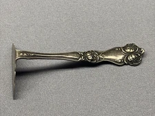 Antique Baker Manchester Signed Sterling Art Nouveau Floral Baby Food Pusher
