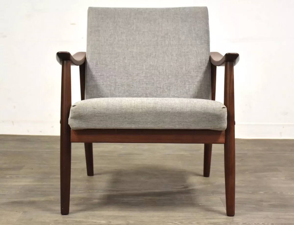 Teak Grey Mid Century Modern Lounge Chair eBay